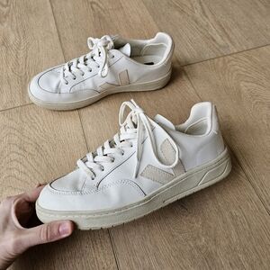 VEJA V-12 White Sable Leather Sneaker